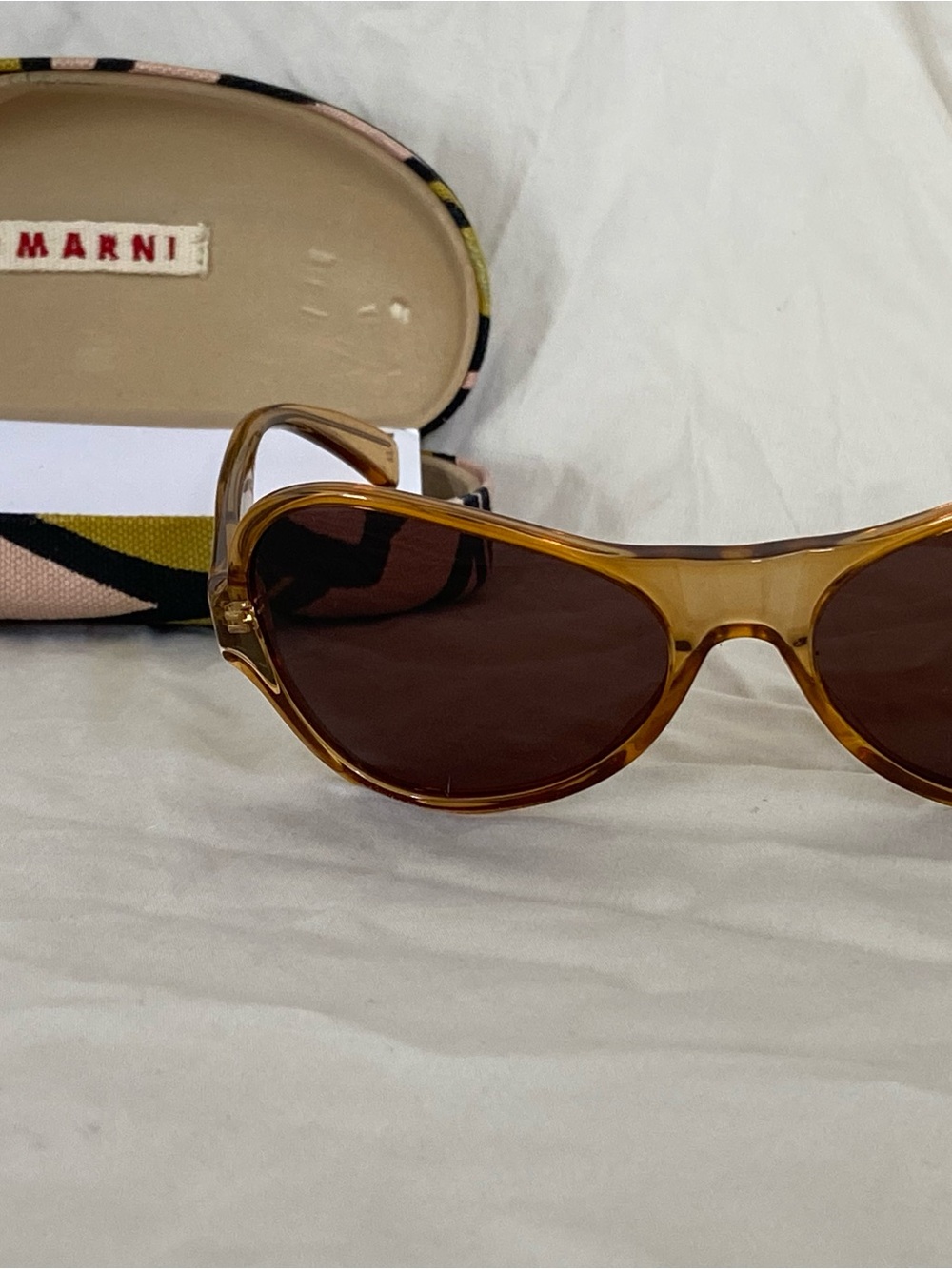 Marni Amber Translucent Frame Sunglasses with Brown Lenses MR51902 *Preowned*
